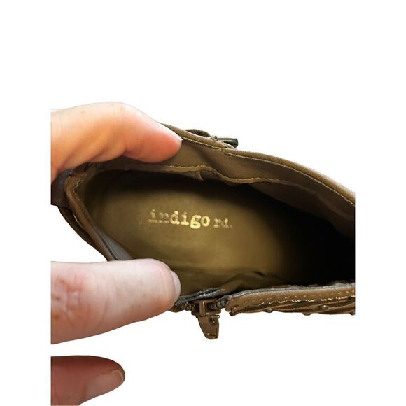 Indigo Rd. Brown Braided Ankle Boots Booties With Studs Size 7 - Picture 10 of 10